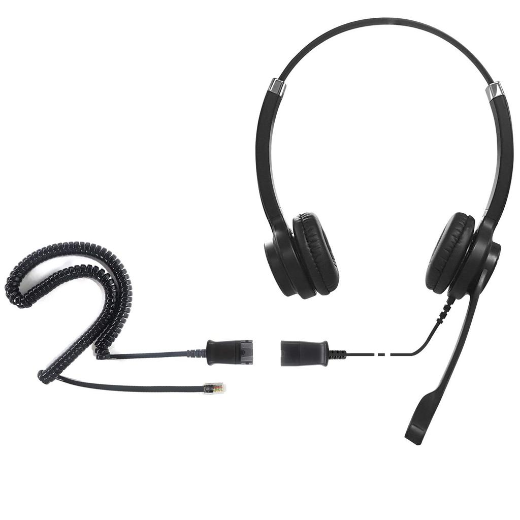 IPD Duo Наушники с шумоподавлением, проводная гарнитура для настольного телефона с кабелем U10 и разъемом RJ9, совместимая с телефонами Cisco IP и серии 7900 и Avaya Call
