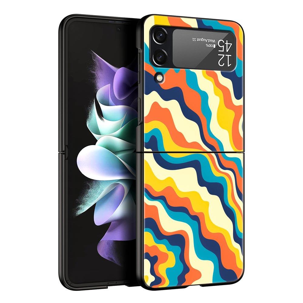 Роскошный подарочный чехол для телефона Samsung Galaxy Z Flip 4 Fold, черный, жесткий чехол для Samsung Z Flip 3 5G, чехол с абстрактной эстетикой