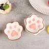1Pc Cute Cat'S Paw Taste Dish Ceramic Cartoon Dessert Plate Soy Fruit Sauce Dish Seasoning Bowl Household Dip Dishes Bowl