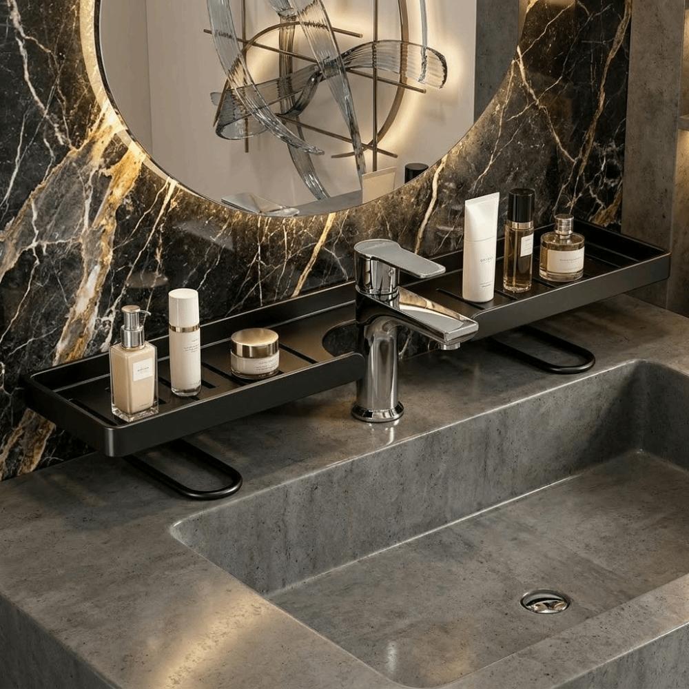 Rustproof Bathroom Storage Rack Waterproof Cosmetic Storage Box Kitchen Sink Holder Washstand