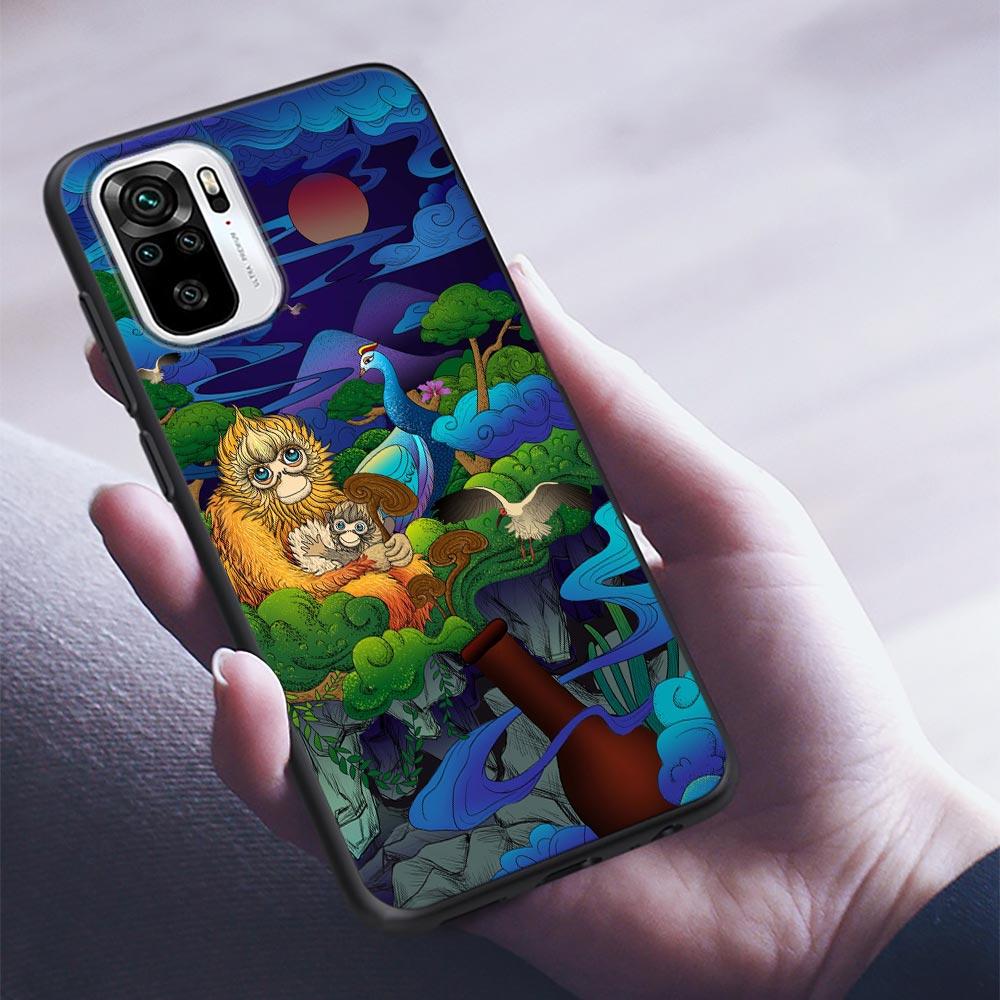Силиконовый чехол для телефона Myth Legend Art Cat Fox Fish для Xiaomi Redmi Note 9 9T 10 10s 11 11s 11E 8 7 Poco M3 M4 Pro 5G