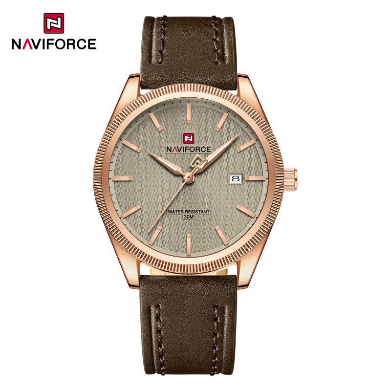 Мужские часы NAVIFORCE Бренд Мужские Часы на Кожаном Ремешке Мужские Повседневные Высококачественные Кварцевые Водонепроницаемые Наручные Часы Montre Femme 2026