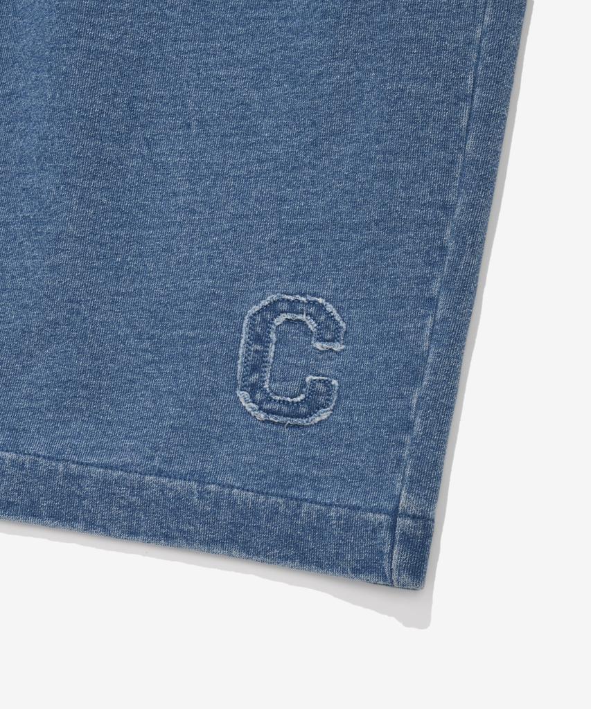 COVERNAT C Logo Bermuda Denim Sweat Shorts Blue