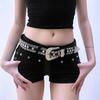 Belt - Bohemian vintage American brown leather belt waist chain accessory for skirts, ethnic style waist belt, grassland style