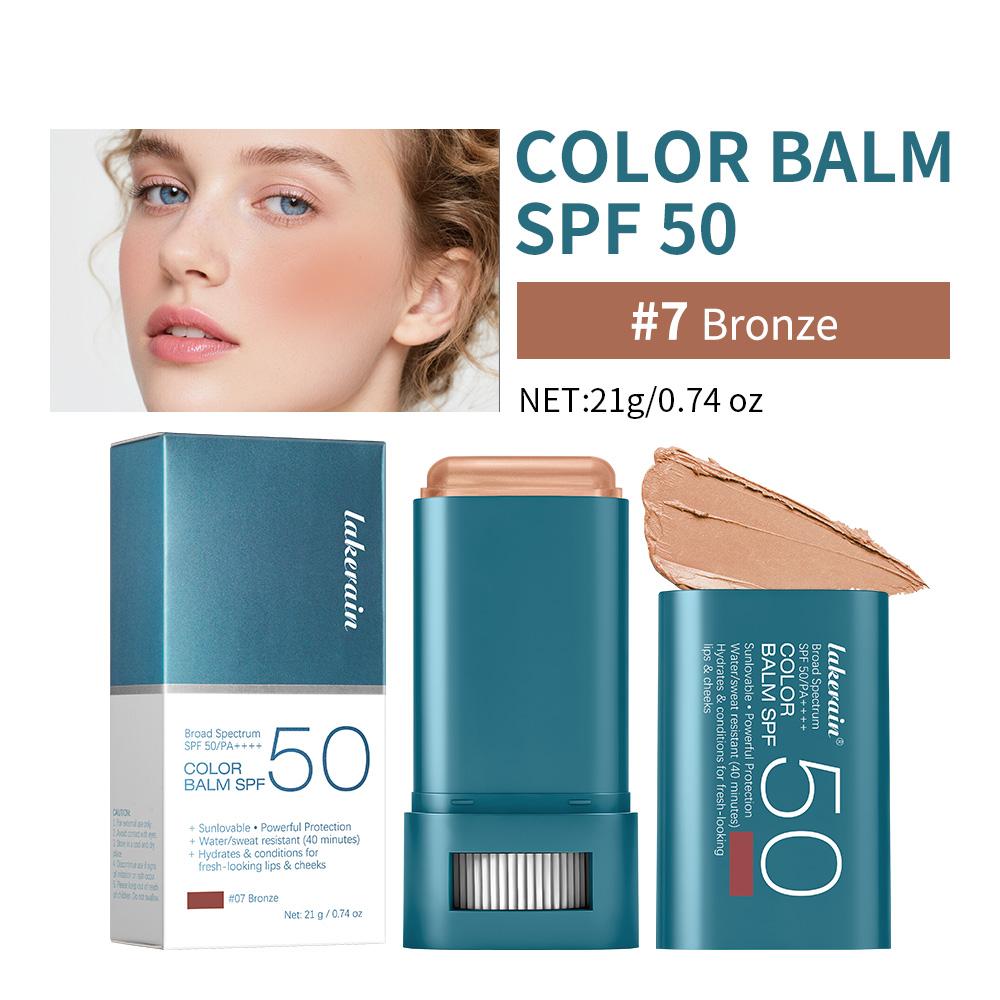 Стик-бальзам для щек SPF 50 Увлажняющий Водостойкий Устойчивый к поту Стойкий Цвет Наносимый слой за слоем Свежий Натуральный Финиш Макияж