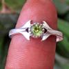 Peridot Ring, Silver Charm Jewelry, Natural Gemstone, Handmade Ring, Unisex Jewelry