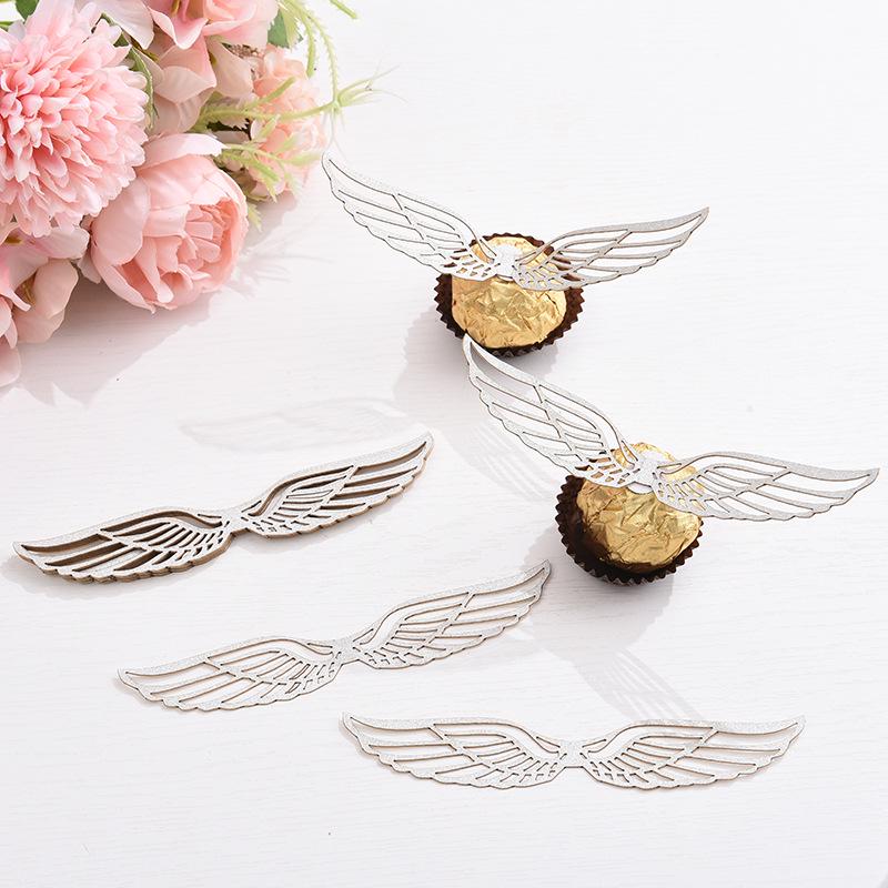 3D Wings & Bow Tie Chocolate Decoration Insert Flags for Cakes