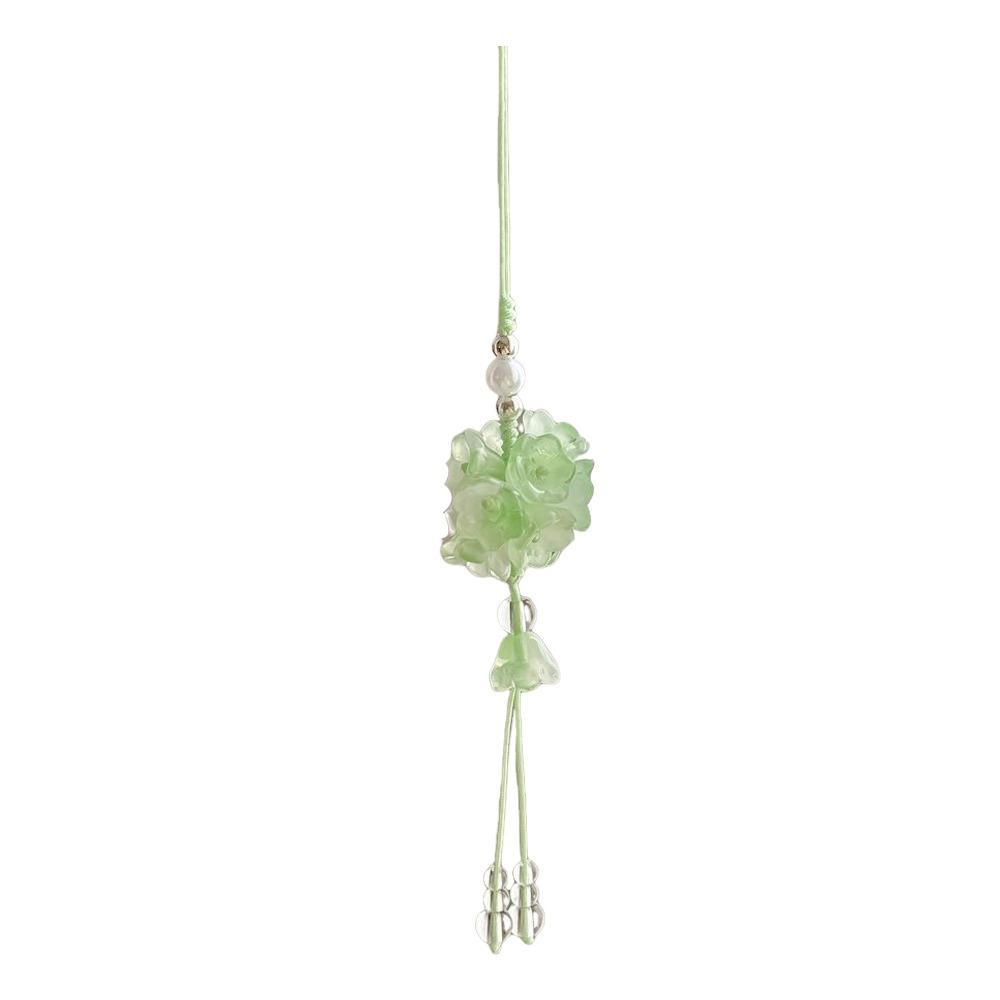 Transparent Car Hanging Ornament Crystal Flower Bellflower Flower Car Ornament Wrist Strap