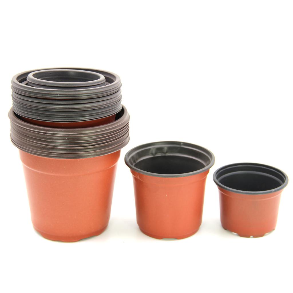 Thickened Plastic Plant Nursery Pot 2 Color Seedling Pot Flower Plant Container for Garden Balcony