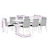 VidaXL Garden Dining Set 9 Pcs Black Textilene and Steel 3187040