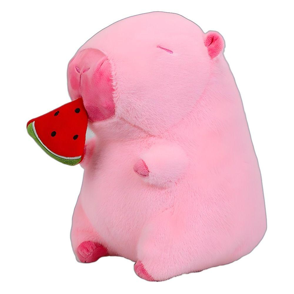 Simulation Pink Watermelon Capibara Plush Doll Cloth Doll Capibara Anime Fluffty Toy Home Decor