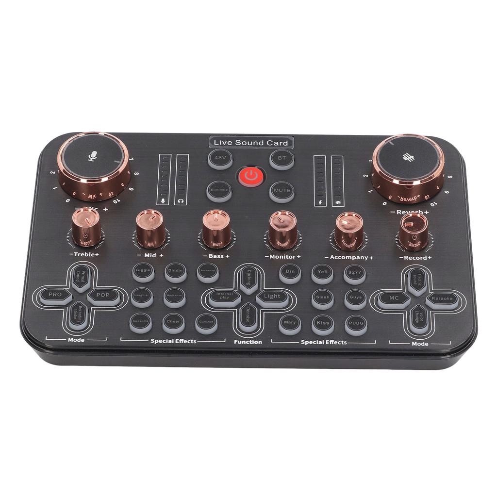 Живая звуковая карта Voice Changer Soundboard Bluetooth Audio Mixer для записи гитары и игр