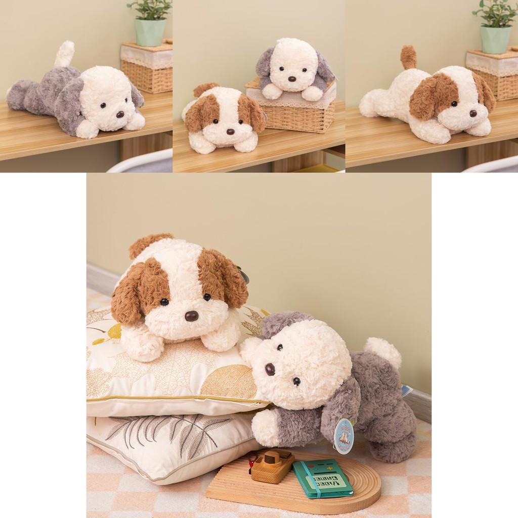 Очаровательная плюшевая собака, мягкая игрушка-подушка, 35см 50см 65см, коричнево-серая, для детей