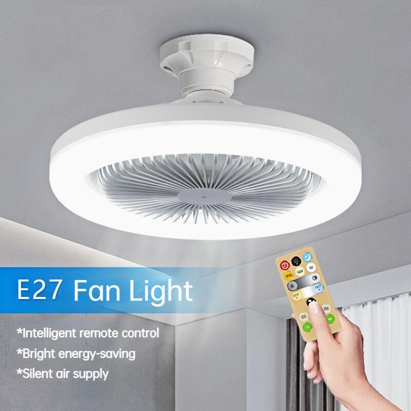 Ceiling Fan with Remote Control LED Light Universal Intelligent Silent Conversion Base Living Bedroom Refrigeration Supplies