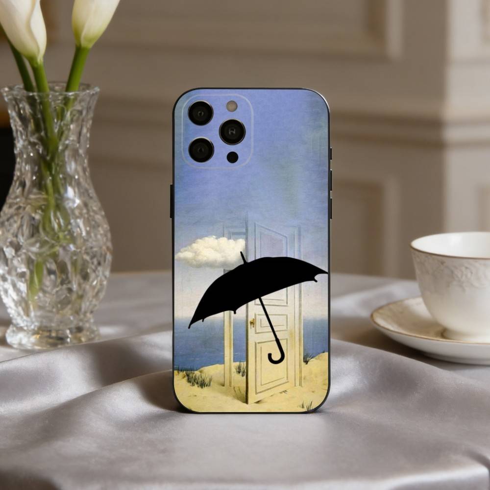 H-Rene M-Magritte-S A-Art Phone Case For iPhone 17pro, 16,15,14,13,12,11 X XR Plus,Others Soft Black Cover
