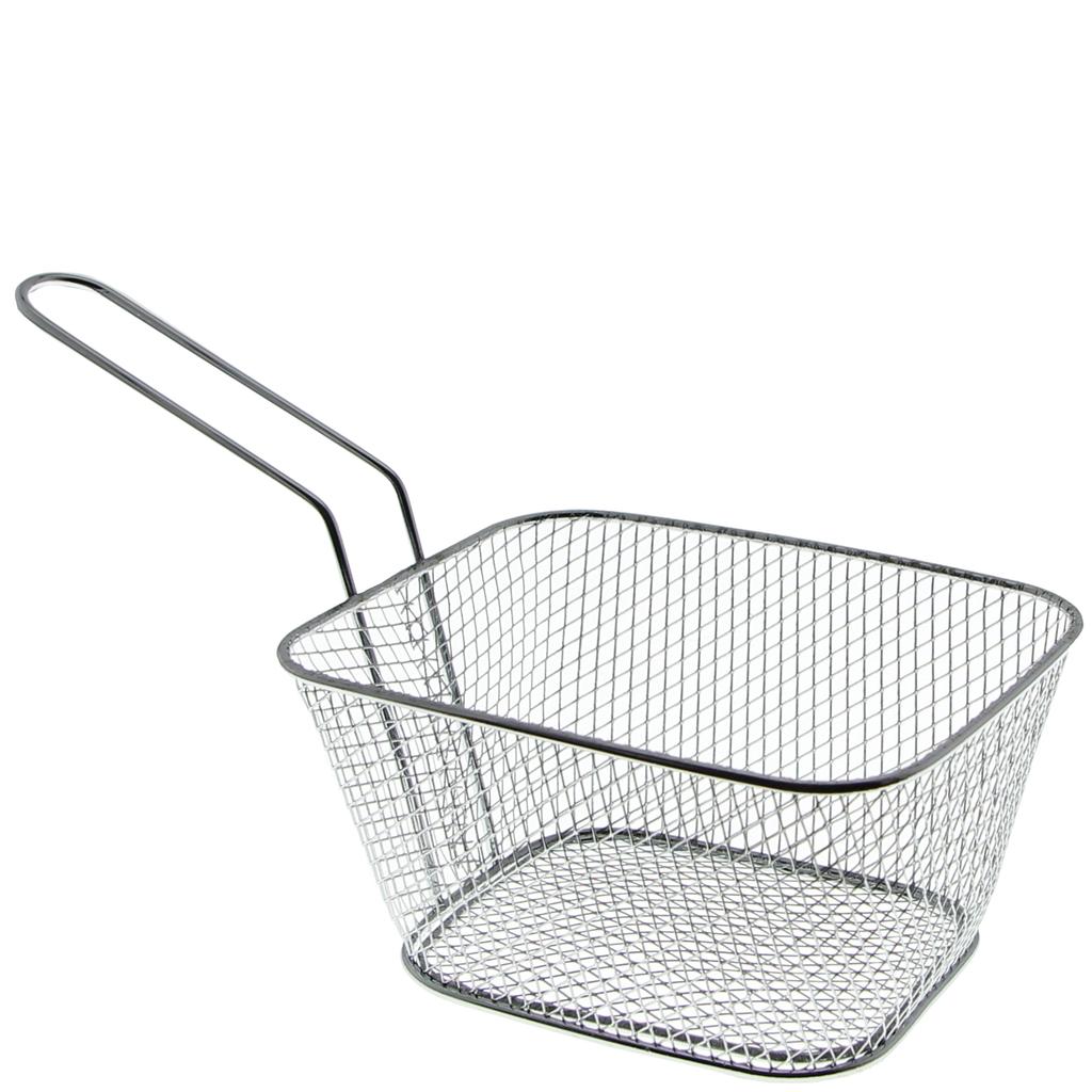 Serving Basket For Fries And Snacks Mini Steel Silver Basket
