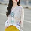 Dimanaf 2025 Summer Women Transparent Design Sun Protection T-Shirt Basic New Fashion Tops Tees Casual Loose Tees