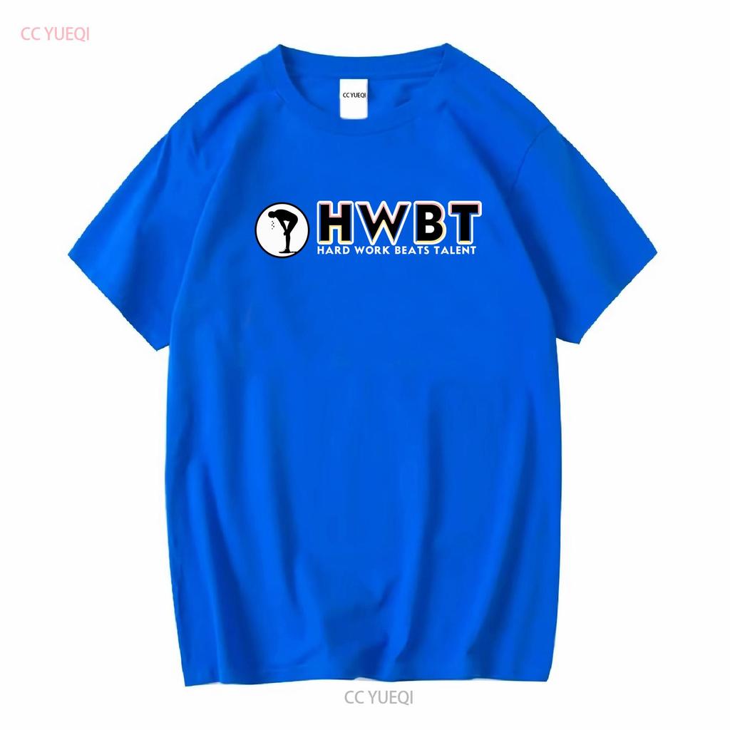 ФУТБОЛКА HWBT ТРУДОЛЮБИЕ ПОБЕЖДАЕТ ТАЛАНТ МОТИВАЦИОННАЯ ЧЕРНАЯ XL винтажная Стирка Повседневная дизайнерская одежда с принтом Дышащая Стильная
