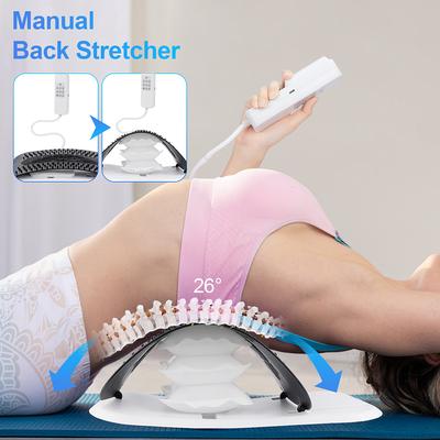 2-в-1 Электрический+Ручной Растяжитель Спины Регулируемая Высота Подушка Безопасности Поясница Спина Растягивающий Массажер Поясничная Поддержка Тракция масажер
