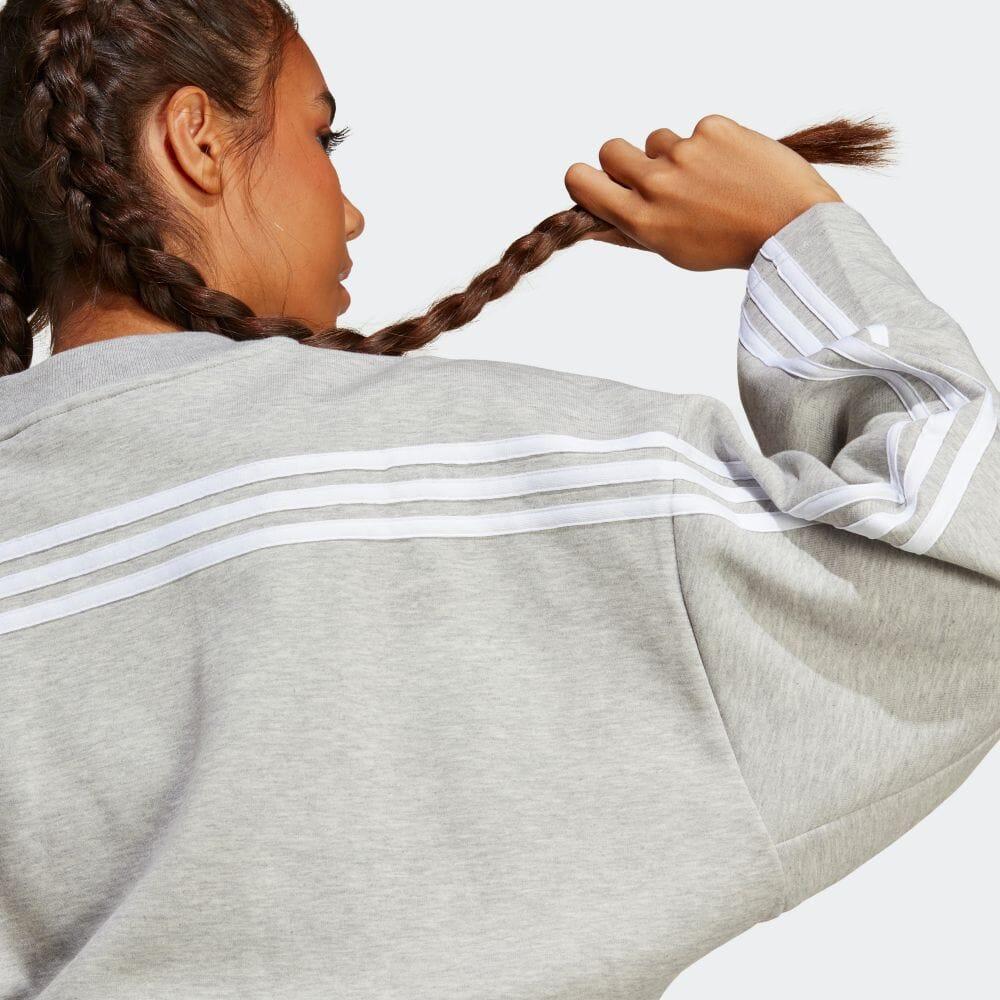 Women's Adidas Sweatshirts Women's Gray Crew Neck Moderate Straight Fit