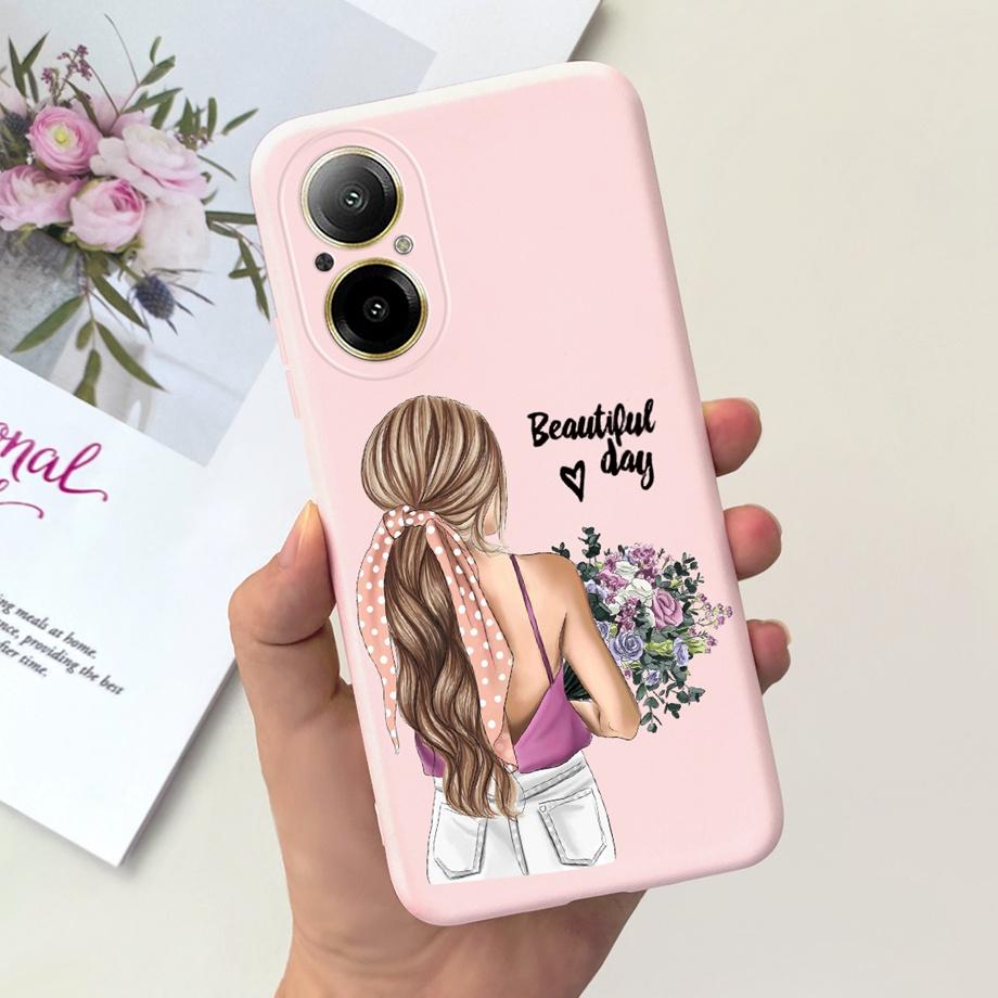 Case For Oppo Realme C67 4G RMX389 Phone Cases Black Cat Moon Night Soft Silicone Shockproof Back Cover For RealmeC67 4G Funda