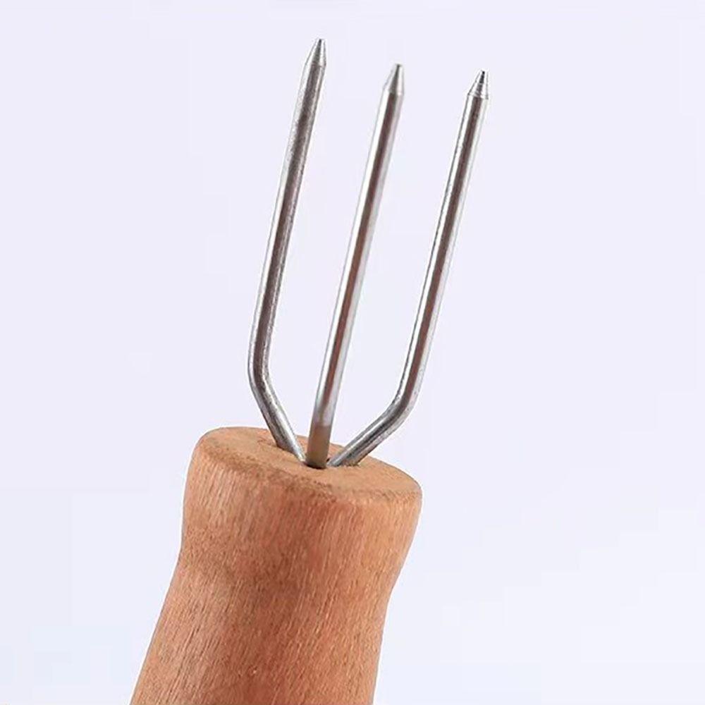 Wood Handle Corn Holders Anti Scalding Barbecue Needle Durable Barbecue Fork