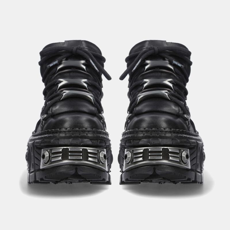 Модные женские ботильоны на платформе 2024 года, новые темные панк-стили, высокие каблуки, металлические украшения, дизайн, готическая обувь 2000 года, INS