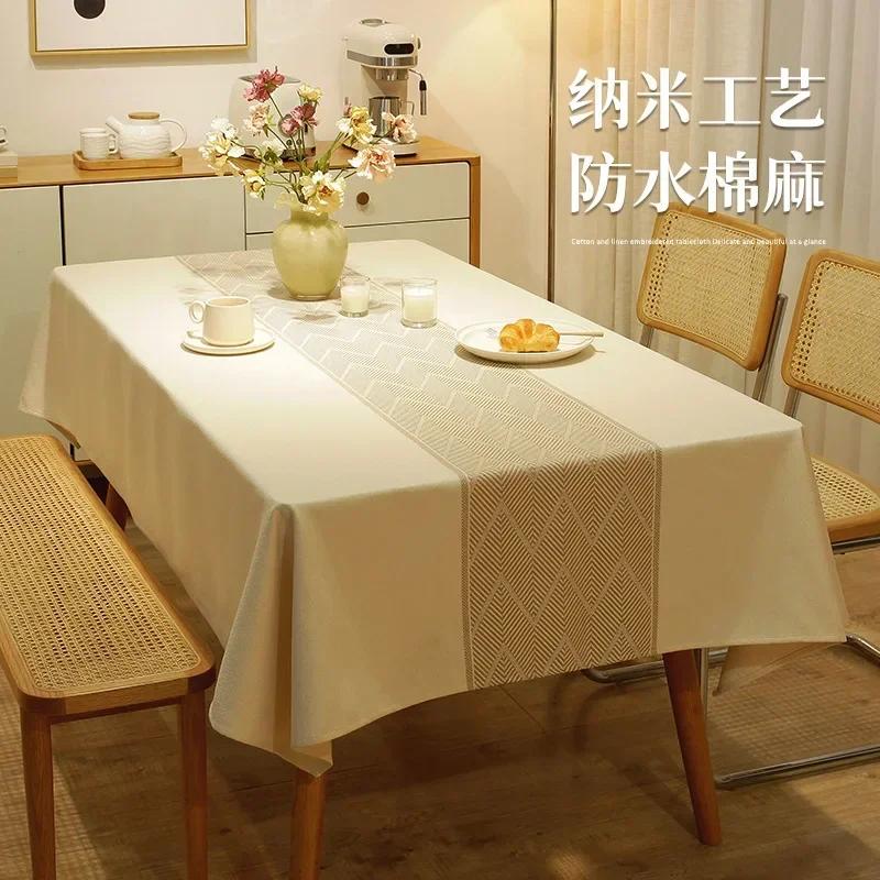 Thickened Cotton Linen Table Mat Household Rectangular Coffee Table Towel Waterproof Oil Proof Wholesale Tablecloth