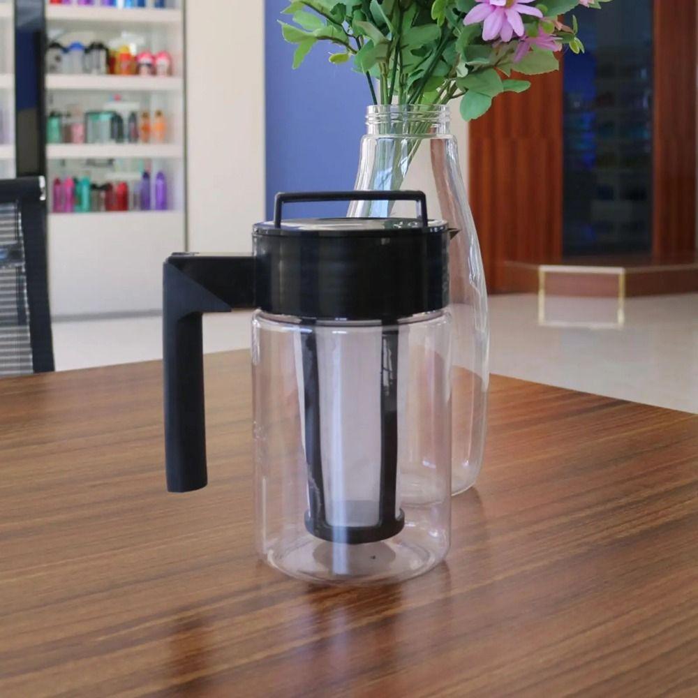 Airtight Seal Cold Brew Coffee Maker Filter Iced Tea Pitcher Portable Coffee Kettle Carafe Camping