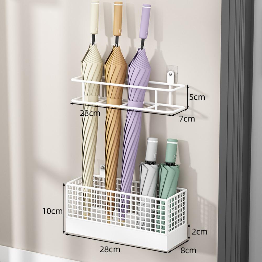 Rust-Resistant Umbrella Holder Wall-Mounted Umbrella Stand Modern Umbrella Storage Rack Dorm