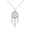 S925 Sterling Silver Dream Catcher Necklace For Women Simple Carved Zircon Clavicle Necklace