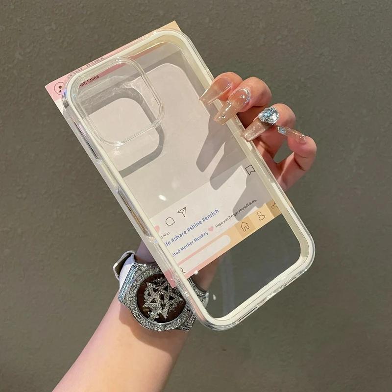 Роскошный прозрачный чехол-конфета 2 в 1 для iPhone 16 11 12 13 14 15 Pro Max Plus Прозрачный противоударный бампер Задние чехлы Крышка