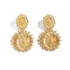 Ingemark Trendy Elegant Gold Color Sunflower Drop Earrings For Women Vintage Charm Engagement Wedding Party Jewelry Accessories