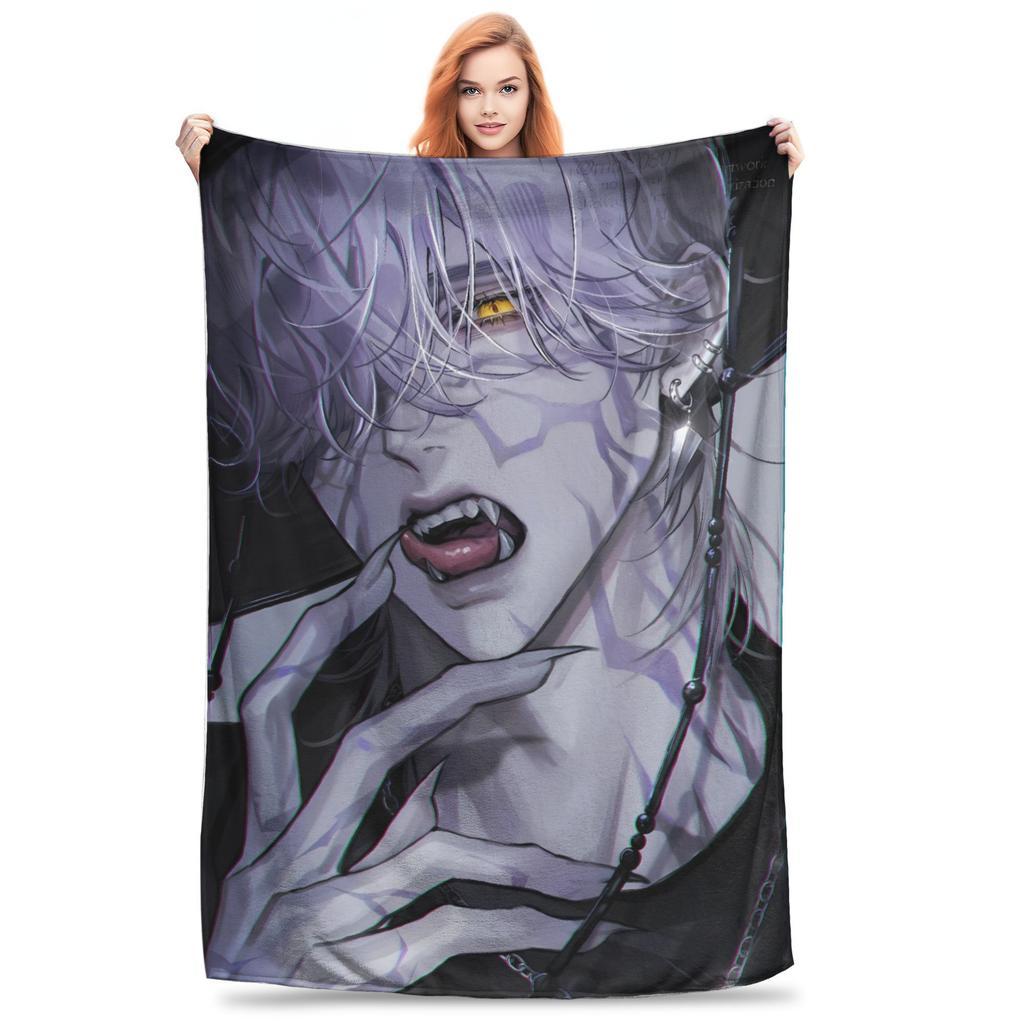 Anime Kpop Demon Hunters Mystery Saja Boys Blanket Super Warm Plush Throw Blanket For Couch Bed Flannel Bedspread Bed Cover