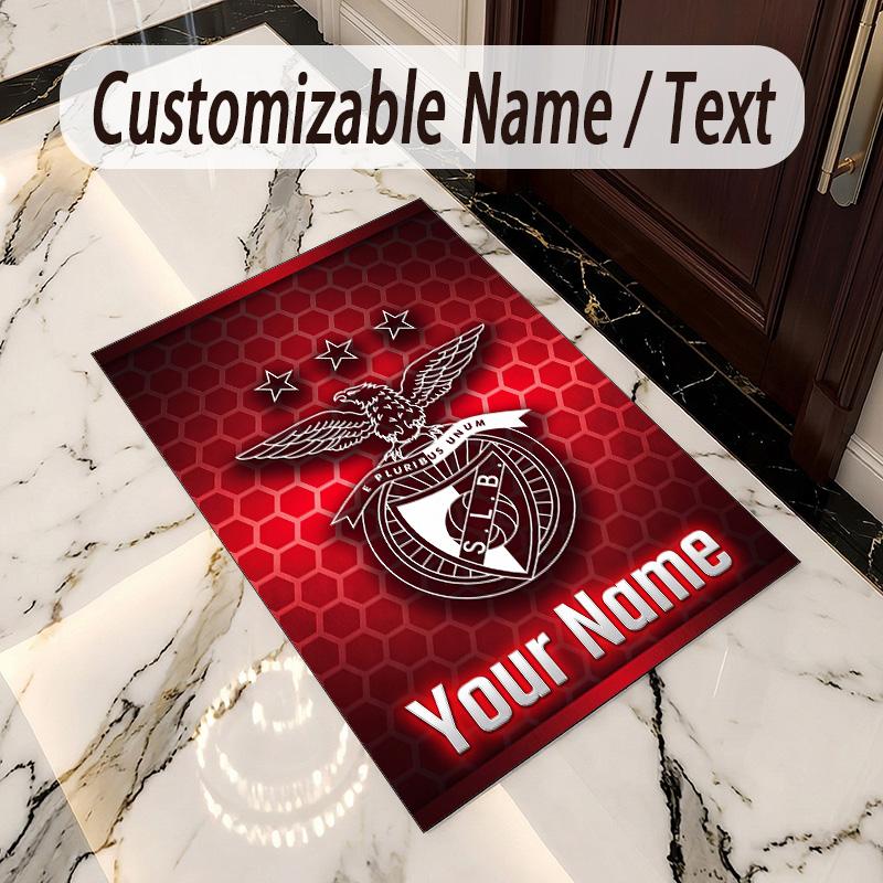 Crystal Velvet Rug Benfica FC Print Custom Name Text Floor Mat Home Decor