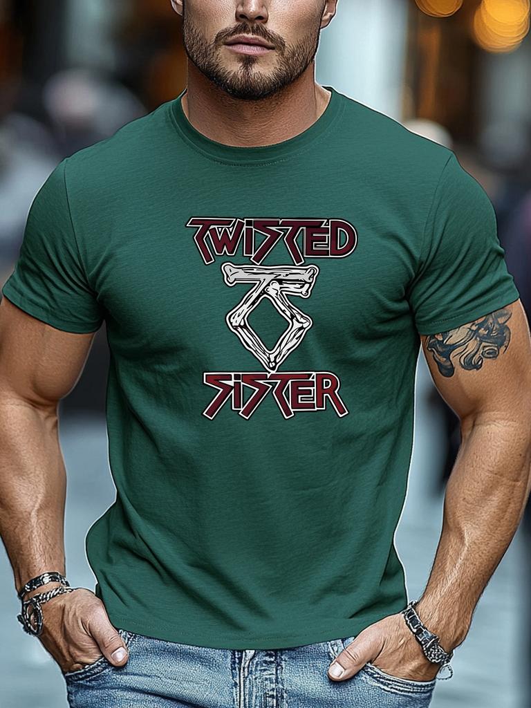 Мужские футболки 100% Хлопок Twisted Sister Графическая Летняя Мягкая С Круглым Вырезом Повседневная Дышащая Футболка Повседневная Одежда Топы