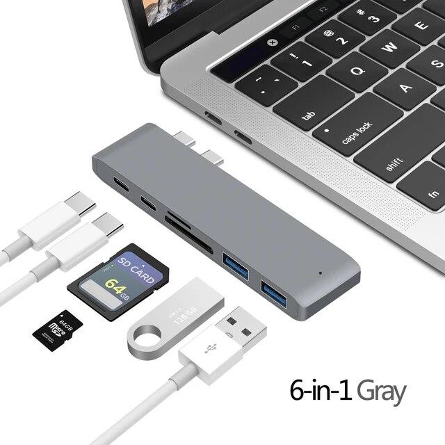 Концентратор USB 3.1 Type-C к адаптеру HDMI 4K Thunderbolt 3 USB C Hub TF Слот для устройства чтения карт SD PD для MacBook Pro 16 14 Air 13 M1 Chip