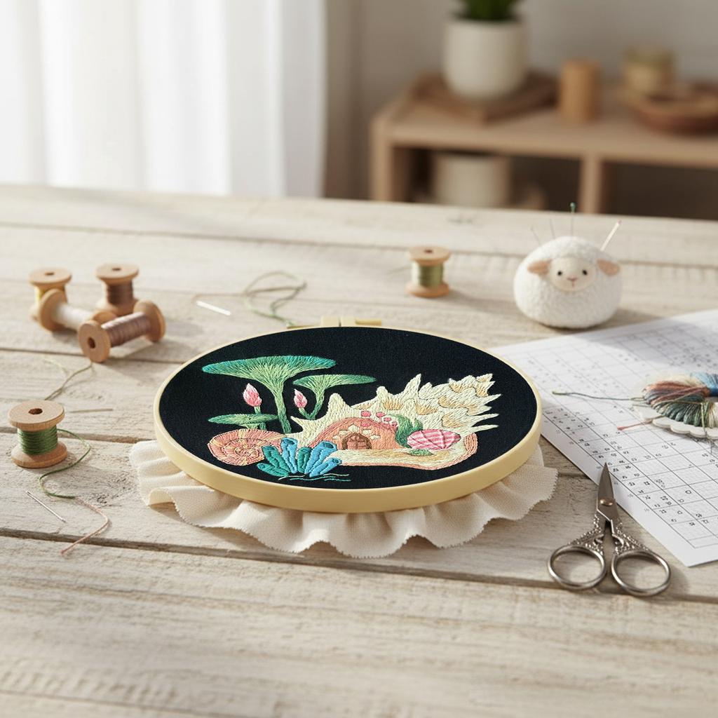 Набор для вышивания крестиком «Морской пейзаж» DIY, 30x30 см, стартовый набор для вышивания с пяльцами 20 см для взрослых