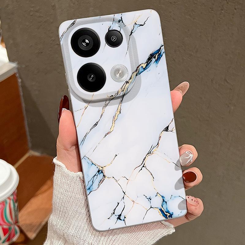 Чехол с узором под белый мрамор для Xiaomi 13T Pro Redmi Note 15 Pro 4G Redmi Note 14 13 Pro+ 5G Силиконовая накладка с текстурой кожи