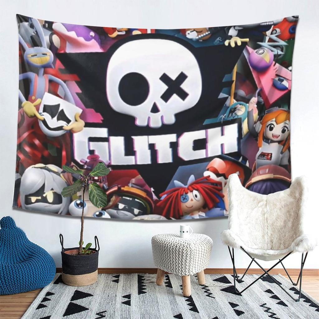 Chibis Murder Drones Uzi Doorman Fuzzy Tapestry Wall Hanging Aesthetic Home Decor Tapestries for Living Room Bedroom