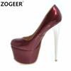 Fashion Plus Size 48 Fashion 16cm Extreme High Heels Shoes Women Pumps Platform Sexy Blue Red Women's Heeled Evening Party Wedding Shoes