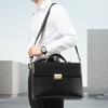 Men's Briefcase with Password Lock Business Briefcase Genuine Leather Briefcase Large Capacity Office Computer Official Bag