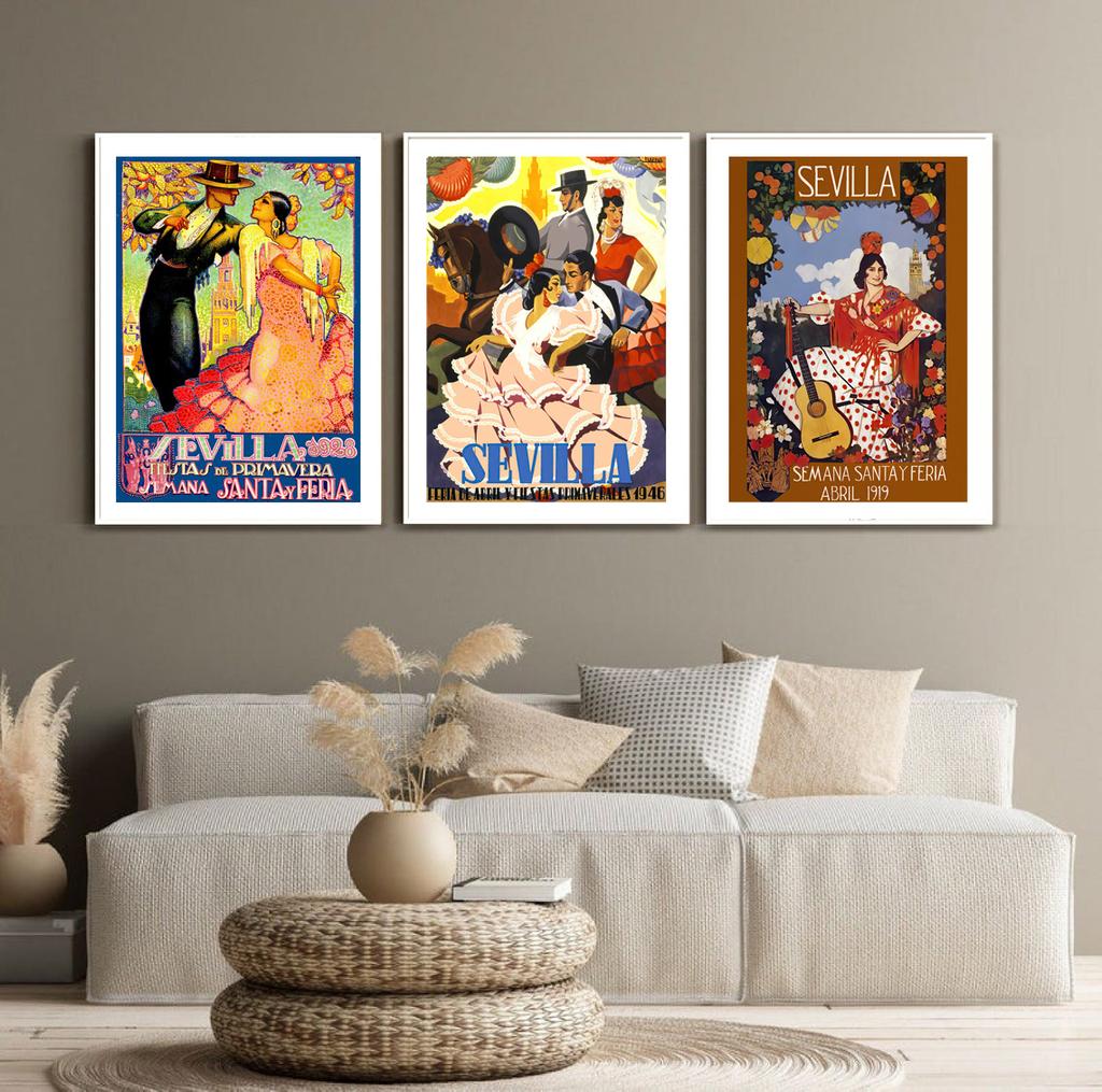Севилья Сьюдад-де-Грасиас Unicas Испания Винтаж путешествия стены книги по искусству печати холст картины скандинавский плакат Декор фотографии Гостиная