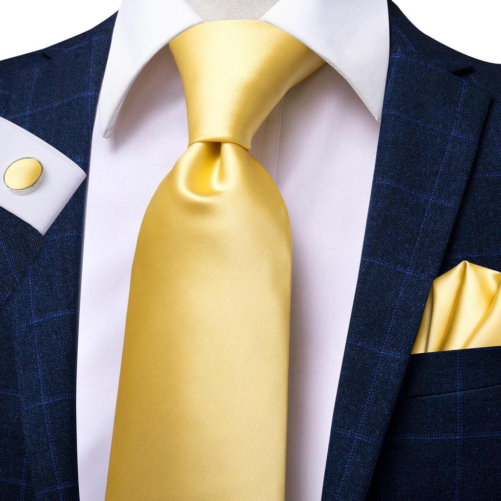 Hi-Tie Новая мода мужской галстук бизнес галстук носовой платок запонки галстук набор