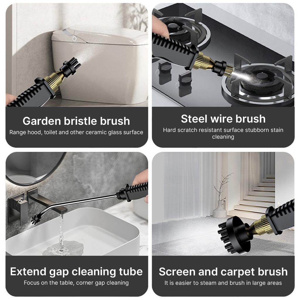 Handheld Multi-surface Steam Cleaner with 4pcs Accessories Touch Screen 6 Levels Adjustable 15s