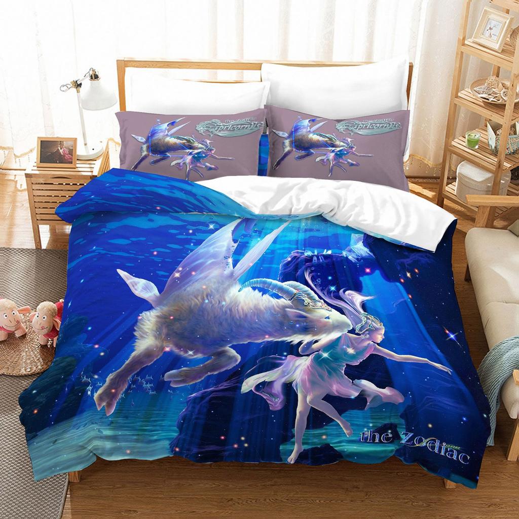 Cartoon Digital Printing Twelve Constellations Duvet Set Bedding Two Or Three-Piece Set