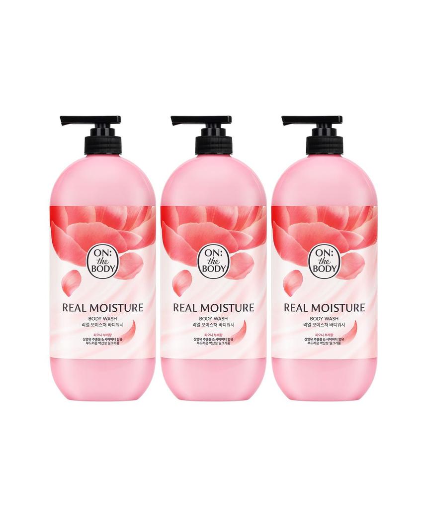 [Select Option] Real Moisture Body Wash 900g 3-Pack (Warm Cotton/Peony/Almond)