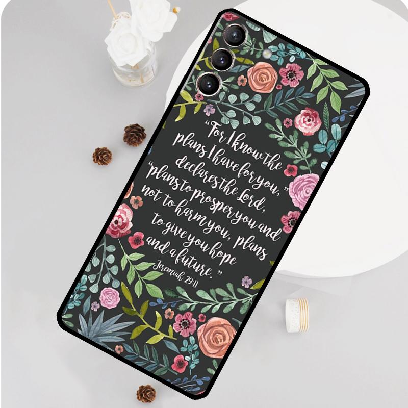 Библейский стих Иисус Христос Христианский Чехол Для Samsung Galaxy S22 S23 Ultra Note 20 Note 10 Plus S9 S10 S20 S21 S23 FE Задняя Крышка