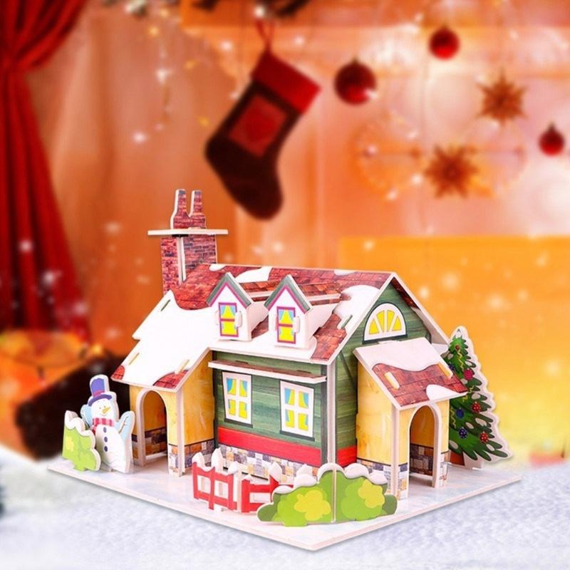 Creative Christmas Puzzle Craft Kits For Kids Handmade Paper Ornament Holiday Decoration Paper Card Jigsaws