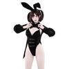 Девушка-кролик, косплей, сексуальный, искусственная кожа, тренировочный, соблазнительный, экстремальный, кролик, костюм кролика, трико, маскировка, высокие ноги, смелое нижнее белье, кроличьи уши, черный, один размер